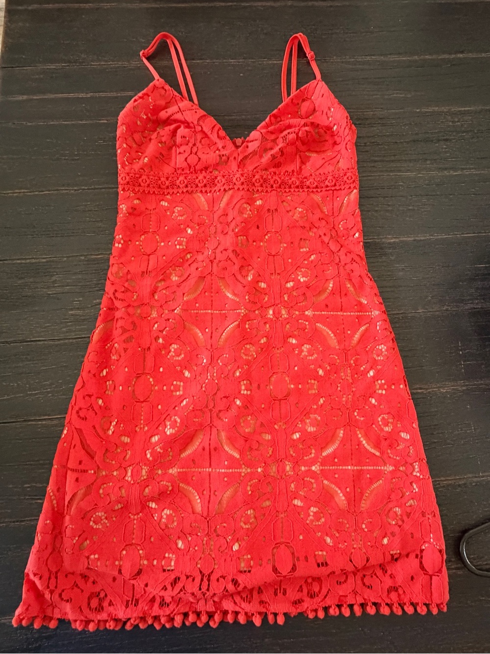 Aeropostale Red Lace Mini Dress with Spaghetti Straps